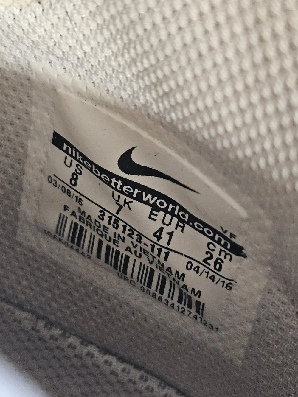Nike Air Force 1 Mid 07 315123-111 White Basketball Shoes Sneakers Sz 8